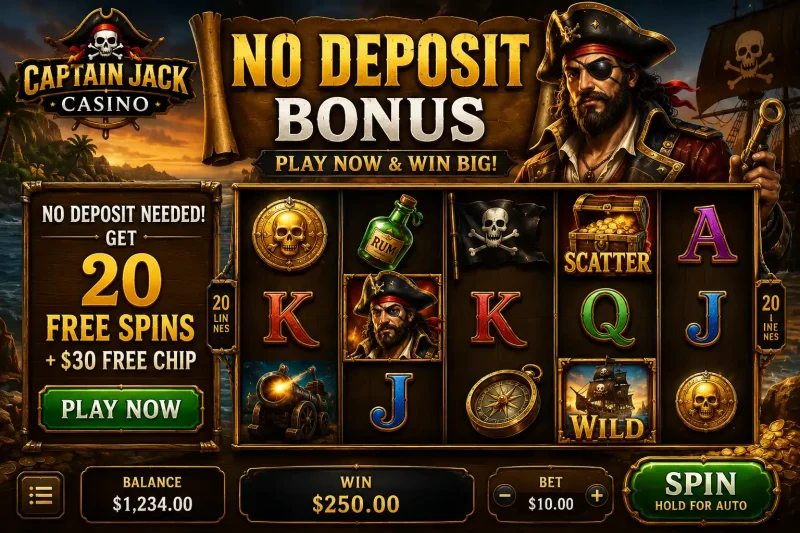 Captain Jack Casino No Deposit Bonus: Everything You Should Know Before Claiming Free Casino Rewards